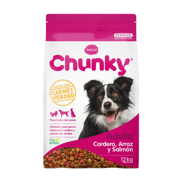 Chunky cordero, arroz y salmón