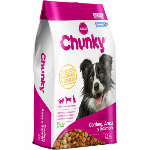 Chunky cordero, arroz y salmón